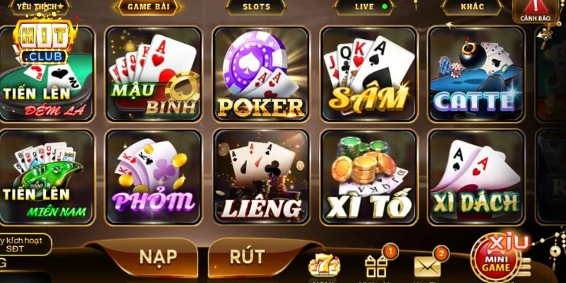 Sảnh game bài đổi thưởng Hitclub cực nổi tiếng 